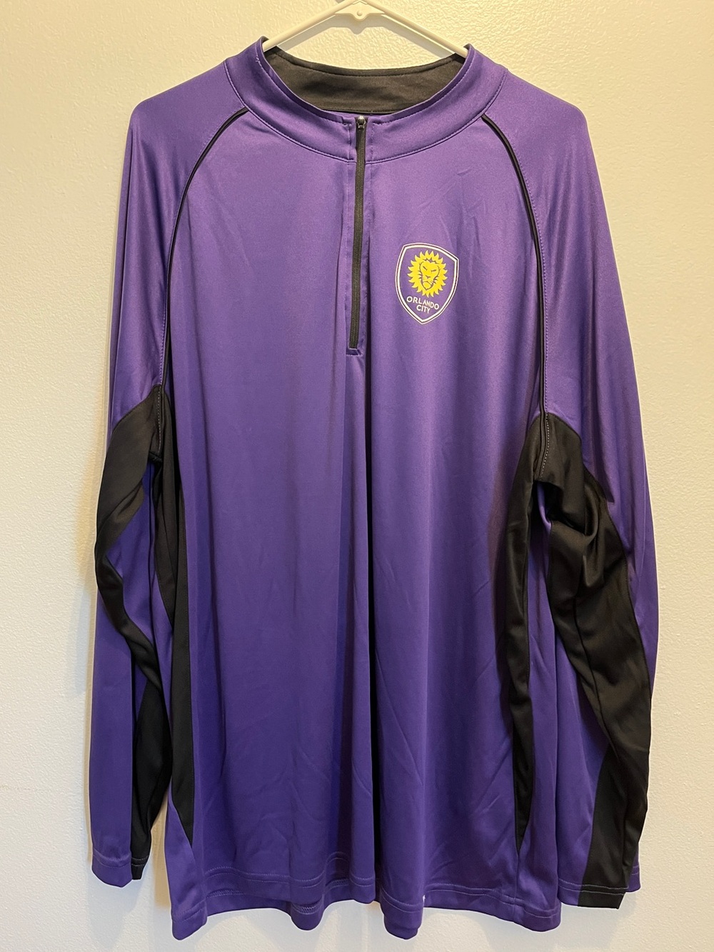 Fanatics Orlando City SC MLS Men's 2XL Quarter Zip Pullover Purple Black